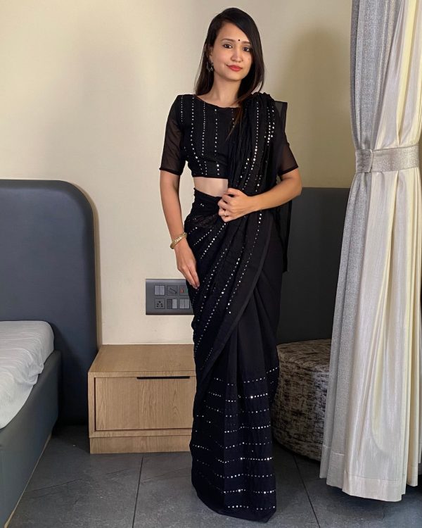 BT SUMAN Black Fox Georgette SareePerfect for Wedding, Party, Sangeet, Baisakhi, Karwa Chauth – . Special Price ₹1749. Delivery 4-6 Working Days. | Creative Sarees, Embroidered Sarees, Bollywood Sarees, Designer Sarees, Ethnic Saree, Modern Digital sarees, Party Wear Sarees, Sarees
