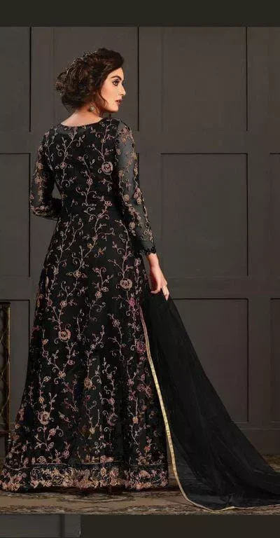 FC 4592 Black Net Salwar Suit with Stone Work. Wedding, Party, Festive, Events, Now at just ₹2449. Delivery 4-6 Working Days. Shop now. | Casual Suits, Jump Suits, Creative suits, Designer Suits, Palazzo Suits, Party Wear Suits, Patiala Suits, Salwar suit, Straight Suits