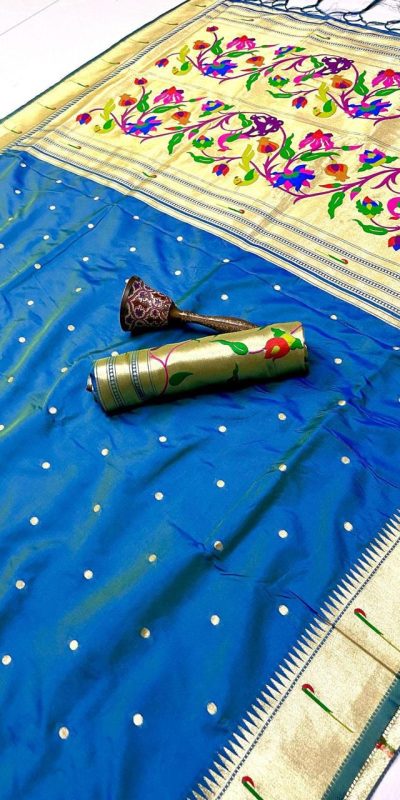 Blue Pure Banarasi Silk Zari Work Saree