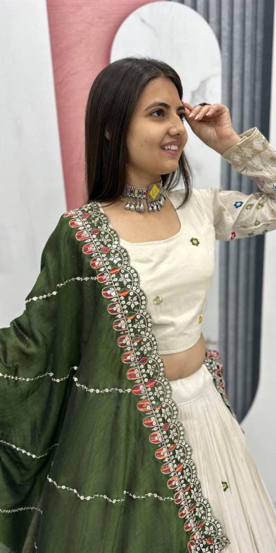 PC 503 Green in Pure Tissue Silk Cut Work & Lace Work Lehenga Choli . Now at just ₹2349. Delivery 4-6 Working Days. Shop now. | Bollywood Lehenga, Creative Lehenga, Designer Lehenga, Embroidered Lehenga, Lehenga, Party Wear Lehenga