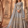 Grey Net Sequence Work Salwar Suit