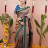Grey Silk Paithni Weaving Zari Work Saree