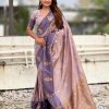 MS 543 Lavender Color Banarasi Silk Saree with Zari Work. Wedding, Party, Festive, Events, Available at ₹1649 only. Delivery 4-6 Working Days. Shop now. | Creative Sarees, Embroidered Sarees, Bollywood Sarees, Designer Sarees, Ethnic Saree, Modern Digital sarees, Party Wear Sarees, Sarees