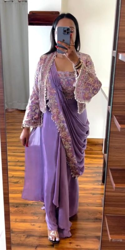 ST 1074 Lavender Color Chinon Saree with Embroidery Work & Lace Work. Best Price ₹2399. Delivery 4-6 Working Days. Shop now. | Creative Sarees, Embroidered Sarees, Bollywood Sarees, Designer Sarees, Ethnic Saree, Modern Digital sarees, Party Wear Sarees, Sarees