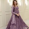LG 2006 Lavender Georgette Gown Perfect for Wedding, Party, Engagement, Diwali, Sangeet . Exclusive Offer ₹1999. Delivery 4-6 Working Days. Shop now. | Bollywood Gowns, Creative Gowns, Designer Gowns, Embroidered Gowns, Gowns, Party Wear Gowns