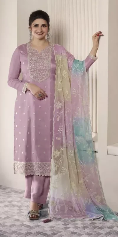 FC 73591 Lavender Vichitra Salwar Suit with Digital Print & Embroidery Work. Available at ₹2599 only. Delivery 4-6 Working Days. Shop now. | Casual Suits, Jump Suits, Creative suits, Designer Suits, Palazzo Suits, Party Wear Suits, Patiala Suits, Salwar suit, Straight Suits