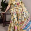 Lemon Tasar Silk With Viscose Border Saree