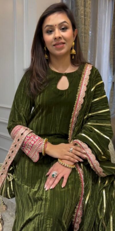 VLM 241 Mahendi in Crash Viscose Velvet Embroidery Work Salwar Suit . Affordable Price ₹2399. Delivery 4-6 Working Days. Shop now. | Casual Suits, Jump Suits, Creative suits, Designer Suits, Palazzo Suits, Party Wear Suits, Patiala Suits, Salwar suit, Straight Suits