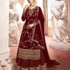 Maroon Georgette Embroidery Work Salwar Suit