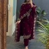 VLM 229 Maroon Viscose Velvet Salwar Suit Perfect for Wedding, Party, Cultural Events, Sangeet, Baby Shower – . Best Price ₹2149. Delivery 4-6 Working | Casual Suits, Jump Suits, Tops & Bottoms, Track Suits, Trendy Wear, Creative suits, Designer Suits, Palazzo Suits, Party Wear Suits, Patiala Suits, Salwar suit, Straight Suits