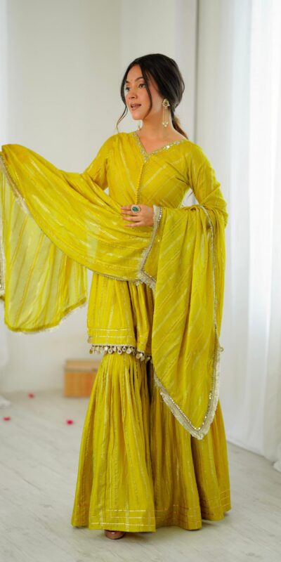SRK 5300 Mustard Mal Chanderi With Lace Work & Mirror Work Salwar Suit . Get it for ₹2099. Delivery 4-6 Working Days. Shop now. | Casual Suits, Jump Suits, Tops & Bottoms, Track Suits, Trendy Wear, Creative suits, Designer Suits, Palazzo Suits, Party Wear Suits, Patiala Suits, Salwar suit, Straight Suits
