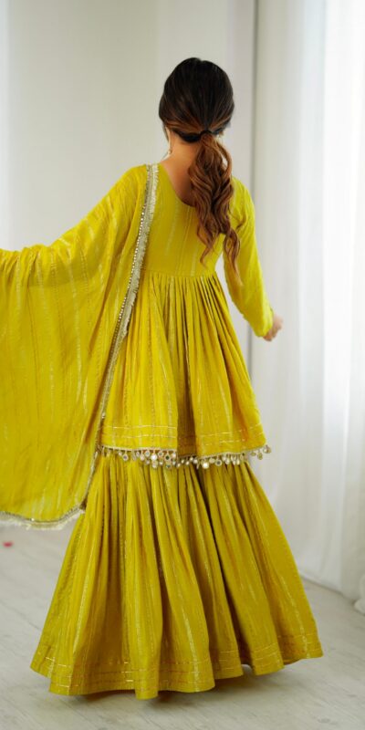 SRK 5300 Mustard Mal Chanderi With Lace Work & Mirror Work Salwar Suit . Get it for ₹2099. Delivery 4-6 Working Days. Shop now. | Casual Suits, Jump Suits, Tops & Bottoms, Track Suits, Trendy Wear, Creative suits, Designer Suits, Palazzo Suits, Party Wear Suits, Patiala Suits, Salwar suit, Straight Suits