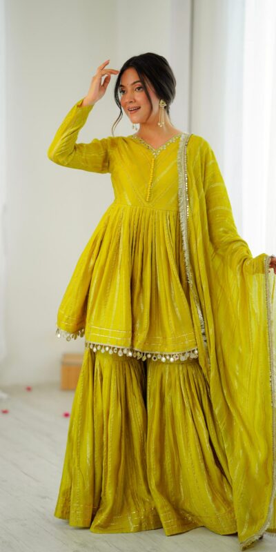 SRK 5300 Mustard Mal Chanderi With Lace Work & Mirror Work Salwar Suit . Get it for ₹2099. Delivery 4-6 Working Days. Shop now. | Casual Suits, Jump Suits, Tops & Bottoms, Track Suits, Trendy Wear, Creative suits, Designer Suits, Palazzo Suits, Party Wear Suits, Patiala Suits, Salwar suit, Straight Suits