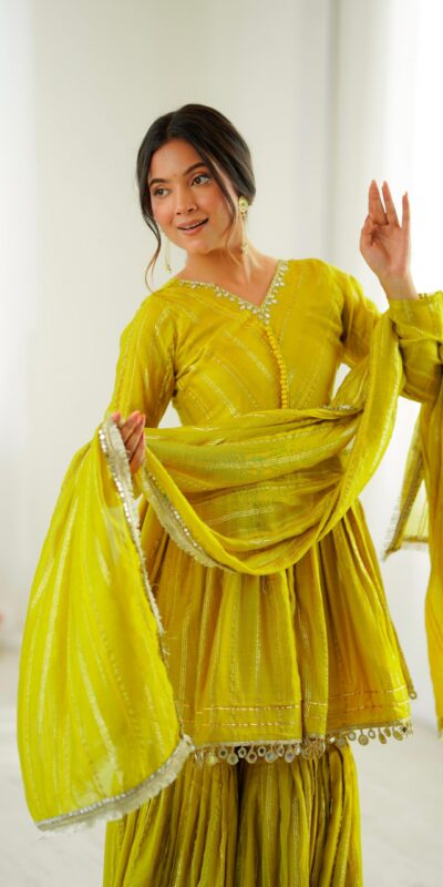 SRK 5300 Mustard Mal Chanderi With Lace Work & Mirror Work Salwar Suit . Get it for ₹2099. Delivery 4-6 Working Days. Shop now. | Casual Suits, Jump Suits, Tops & Bottoms, Track Suits, Trendy Wear, Creative suits, Designer Suits, Palazzo Suits, Party Wear Suits, Patiala Suits, Salwar suit, Straight Suits