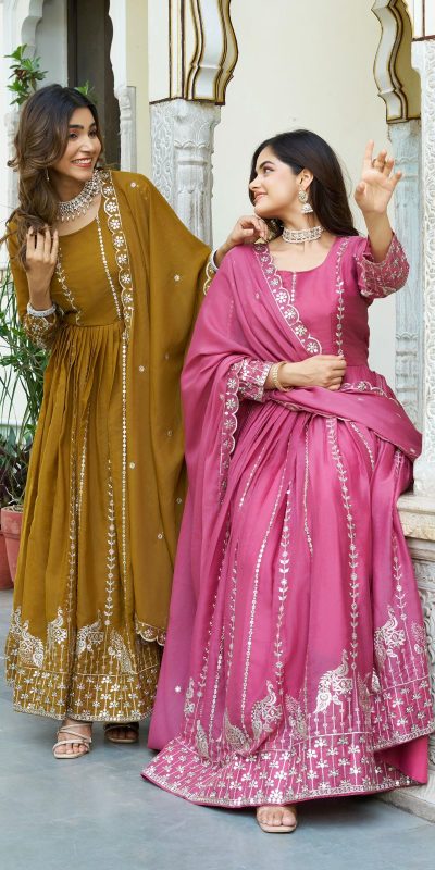 Ram 139 Mustered Star Georgette Gown Perfect for Wedding, Party, Family Gatherings, Haldi, Housewarming –. Grab it for ₹1949. Delivery 4-6 Working | Casual Suits, Jump Suits, Creative suits, Designer Suits, Palazzo Suits, Party Wear Suits, Patiala Suits, Salwar suit, Straight Suits