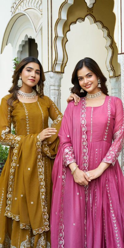 Ram 139 Mustered Star Georgette Gown Perfect for Wedding, Party, Family Gatherings, Haldi, Housewarming –. Grab it for ₹1949. Delivery 4-6 Working | Casual Suits, Jump Suits, Creative suits, Designer Suits, Palazzo Suits, Party Wear Suits, Patiala Suits, Salwar suit, Straight Suits