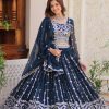 Ram 085 Navy Blue Color Fox Georgette Lehenga Choli with Embroidery Work. Grab it for ₹3049. Delivery 4-6 Working Days. Shop now. | Bollywood Lehenga, Creative Lehenga, Designer Lehenga, Embroidered Lehenga, Lehenga, Party Wear Lehenga