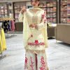 Off White Chinon Silk With Lace Work Salwar Suit