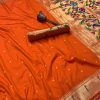 Orange Pure Banarasi Silk Zari Work Saree