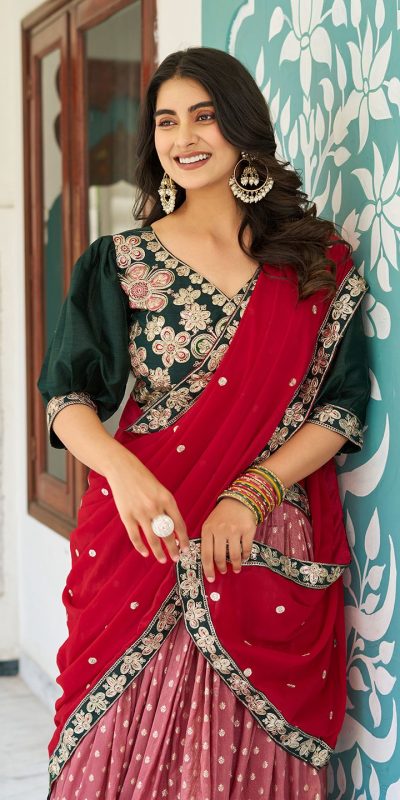 Ram 104 Peach mono silk Lehenga Choli Perfect for Wedding, Party, Anniversary, Onam, Ethnic Day – . Festive Deal ₹3149. Delivery 4-6 Working Days. | Bollywood Lehenga, Creative Lehenga, Designer Lehenga, Embroidered Lehenga, Lehenga, Party Wear Lehenga