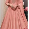 Peach Vichitra Embroidery Zari Work Salwar Suit