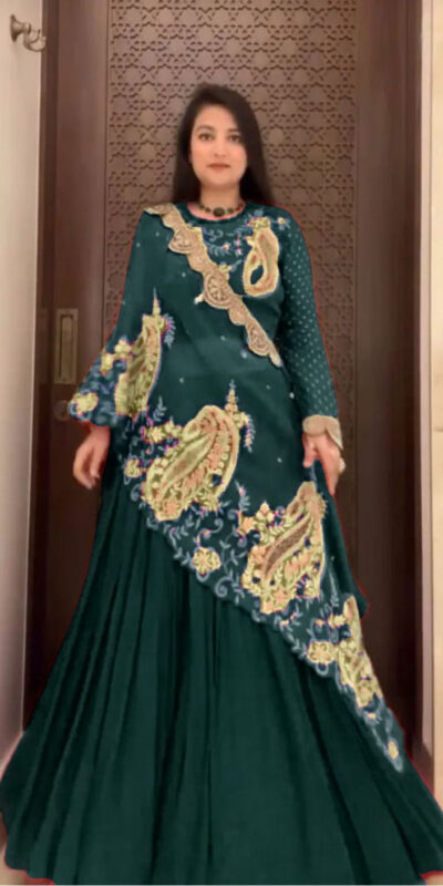 BE 400 Peacock Blue Georgette Lehenga Choli Perfect for Wedding, Party, Pooja, Cultural Events, Now at just ₹2449. Delivery 4-6 Working Days. Shop now | Bollywood Lehenga, Creative Lehenga, Designer Lehenga, Embroidered Lehenga, Lehenga, Party Wear Lehenga