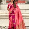 Pink Banarasi Silk Weaving Zari Work Saree