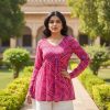 INLI Bandhej Pink Color Pure Georgette Kurti with Designer Work. Wedding, Party, Festive, Events Best Price ₹1349. Delivery 4-6 Working Days. Shop now. | Bollywood Kurti, Creative Kurtis, Designer Kurti, Kurti, Party Wear Kurti, Selfie Kurti