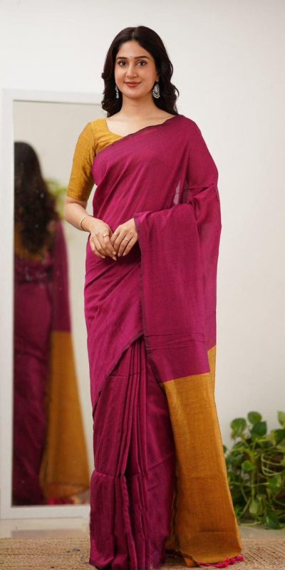 Pink Soft Lilian Slab Rich Pallu Saree