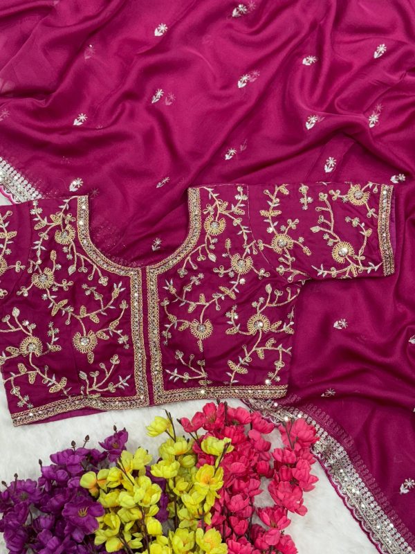 AC MAGIC CIRCLE Pink Soft Organza Saree Perfect for Wedding, Party, Haldi, Festival Celebrations, Diwali – . Grab it for ₹2099. Delivery 4-6 Working Days | Creative Sarees, Embroidered Sarees, Bollywood Sarees, Designer Sarees, Ethnic Saree, Modern Digital sarees, Party Wear Sarees, Sarees