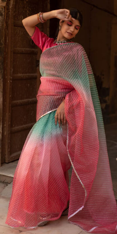 BT 331 Pink Soft T.b. Organza Silk with Sequins Work & Lace Work Saree . Available at ₹1499 only. Delivery 4-6 Working Days. Shop now. | Creative Sarees, Embroidered Sarees, Bollywood Sarees, Designer Sarees, Ethnic Saree, Modern Digital sarees, Party Wear Sarees, Sarees