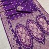 Purple Banarasi Lace Zari Work Saree
