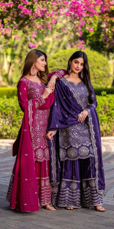 Ram 098 Purple Color Chinon Embroidery Work Salwar Suit in . Introductory Price ₹2549. Delivery 4-6 Working Days. Shop now. | Casual Suits, Jump Suits, Creative suits, Designer Suits, Palazzo Suits, Party Wear Suits, Patiala Suits, Salwar suit, Straight Suits