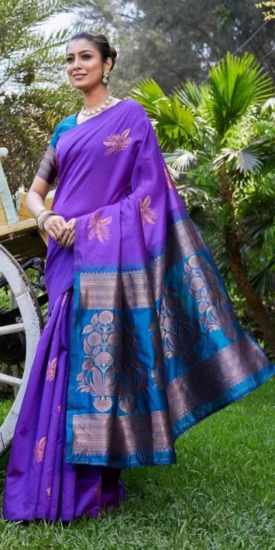 KPR 257 Purple Soft Lichi Silk Saree with Lace Work & Lace Border. Now at just ₹1349. Delivery 4-6 Working Days. Shop now. | Creative Sarees, Embroidered Sarees, Bollywood Sarees, Designer Sarees, Ethnic Saree, Modern Digital sarees, Party Wear Sarees, Sarees