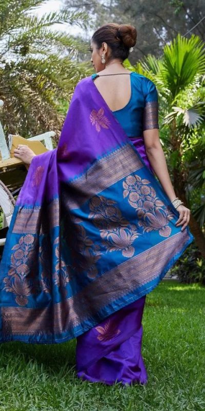 KPR 257 Purple Soft Lichi Silk Saree with Lace Work & Lace Border. Now at just ₹1349. Delivery 4-6 Working Days. Shop now. | Creative Sarees, Embroidered Sarees, Bollywood Sarees, Designer Sarees, Ethnic Saree, Modern Digital sarees, Party Wear Sarees, Sarees