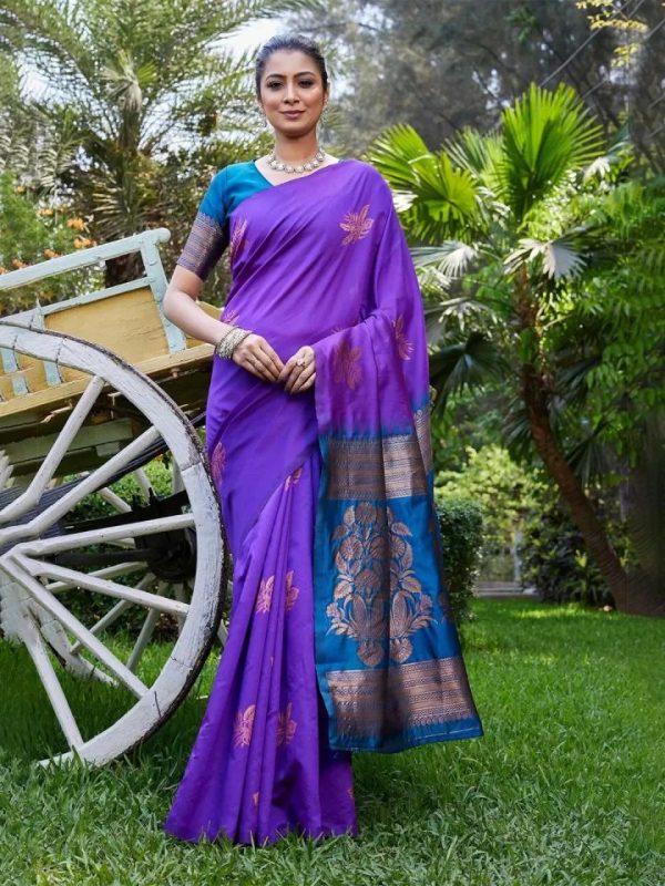 KPR 257 Purple Soft Lichi Silk Saree with Lace Work & Lace Border. Now at just ₹1349. Delivery 4-6 Working Days. Shop now. | Creative Sarees, Embroidered Sarees, Bollywood Sarees, Designer Sarees, Ethnic Saree, Modern Digital sarees, Party Wear Sarees, Sarees