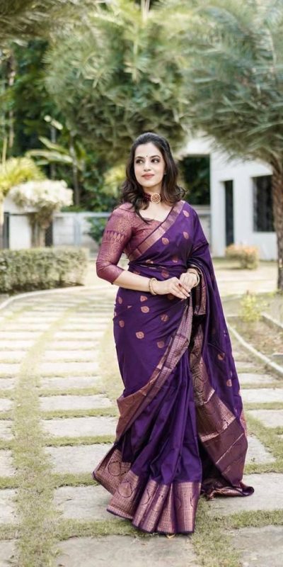 KPR 128 Purple Color Soft Lichi Silk Saree with Lace Work & Lace Border. Get it for ₹1349. Delivery 4-6 Working Days. Shop now. | Creative Sarees, Embroidered Sarees, Bollywood Sarees, Designer Sarees, Ethnic Saree, Modern Digital sarees, Party Wear Sarees, Sarees