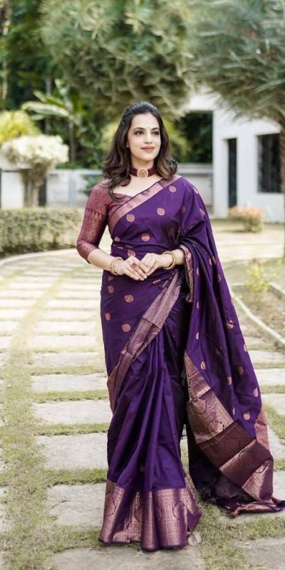 KPR 128 Purple Color Soft Lichi Silk Saree with Lace Work & Lace Border. Get it for ₹1349. Delivery 4-6 Working Days. Shop now. | Creative Sarees, Embroidered Sarees, Bollywood Sarees, Designer Sarees, Ethnic Saree, Modern Digital sarees, Party Wear Sarees, Sarees