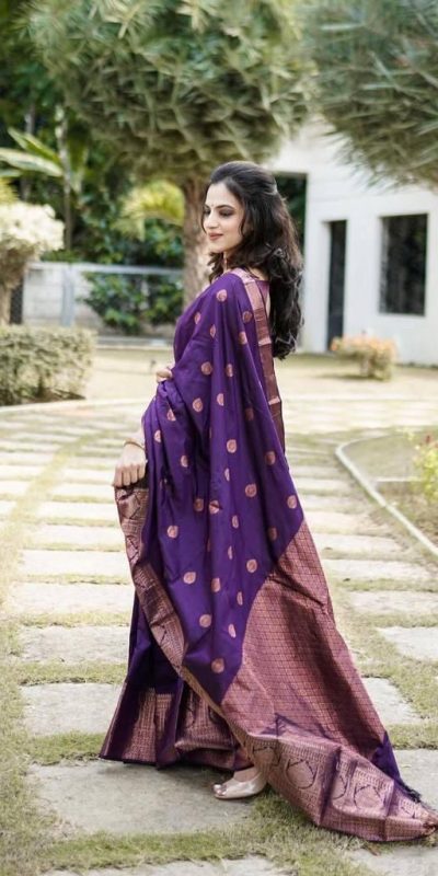 KPR 128 Purple Color Soft Lichi Silk Saree with Lace Work & Lace Border. Get it for ₹1349. Delivery 4-6 Working Days. Shop now. | Creative Sarees, Embroidered Sarees, Bollywood Sarees, Designer Sarees, Ethnic Saree, Modern Digital sarees, Party Wear Sarees, Sarees