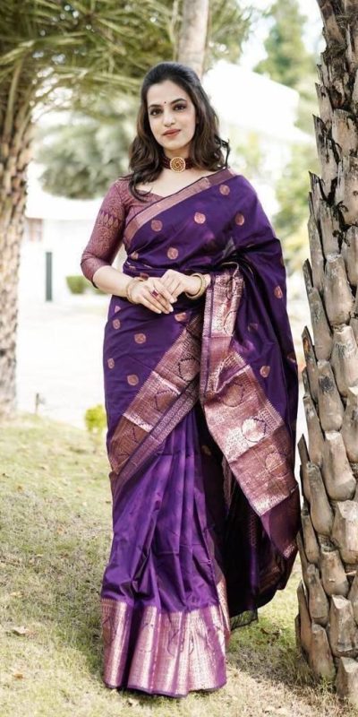 KPR 128 Purple Color Soft Lichi Silk Saree with Lace Work & Lace Border. Get it for ₹1349. Delivery 4-6 Working Days. Shop now. | Creative Sarees, Embroidered Sarees, Bollywood Sarees, Designer Sarees, Ethnic Saree, Modern Digital sarees, Party Wear Sarees, Sarees