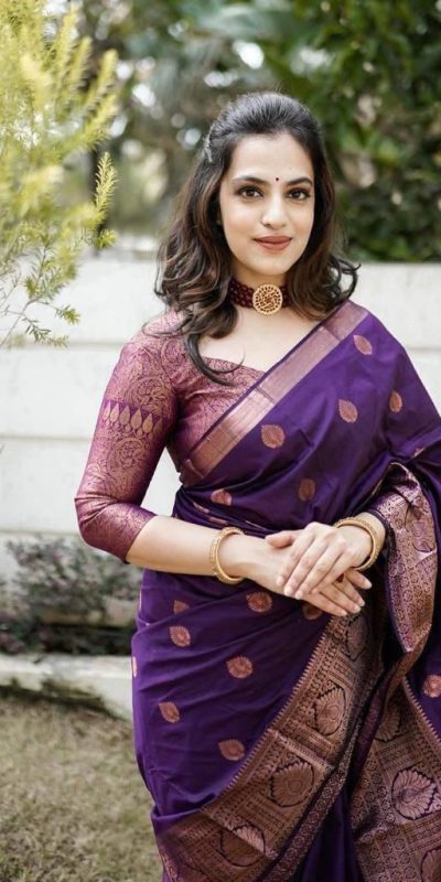 KPR 128 Purple Color Soft Lichi Silk Saree with Lace Work & Lace Border. Get it for ₹1349. Delivery 4-6 Working Days. Shop now. | Creative Sarees, Embroidered Sarees, Bollywood Sarees, Designer Sarees, Ethnic Saree, Modern Digital sarees, Party Wear Sarees, Sarees