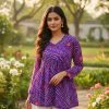 INLI Bandhej Purple Color Pure Georgette Kurti with Designer Work. Best Price ₹1349. Delivery 4-6 Working Days. Shop now. | Bollywood Kurti, Creative Kurtis, Designer Kurti, Kurti, Party Wear Kurti, Selfie Kurti
