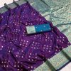 Purple Rich Banarasi Silk Zari Lace Work Saree