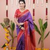Purple Silk Paithni Weaving Zari Work Saree