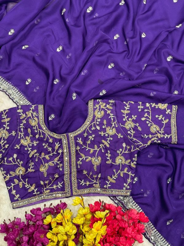 AC MAGIC CIRCLE Purple Soft Organza Saree Perfect for Wedding, Party, Haldi, Festival Celebrations, Diwali – . Grab it for ₹2099. Delivery 4-6 Working Days | Creative Sarees, Embroidered Sarees, Bollywood Sarees, Designer Sarees, Ethnic Saree, Modern Digital sarees, Party Wear Sarees, Sarees