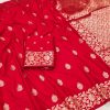 Red Banarasi Silk Lace Zari Work Saree