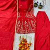 VLM 300 Red Chinon Silk with Lace Work & Embroidery Work Salwar Suit . Affordable Price ₹1899. Delivery 4-6 Working Days. Shop now. | Casual Suits, Jump Suits, Creative suits, Designer Suits, Palazzo Suits, Party Wear Suits, Patiala Suits, Salwar suit, Straight Suits