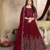  FC 94001 Red Color Georgette Multi Thread Zari Stich Anarkali Suit Wedding, Party, Festive events, etc. Expected Delivery  4-6 Working Days @2399/- | Anarkali Suits, Bollywood Anarkali, Creative-Anarkali, Designer Anarkali, Embroidered Anarkali, Party Wear Anarkali