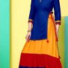 Royal Blue 14 kg Rayon With Plain Gown