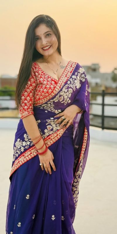 BT 411 Royal Blue in Georgette Embroidery Work & Lace Work Saree . Grab it for ₹1999. Delivery 4-6 Working Days. Shop now. | Creative Sarees, Embroidered Sarees, Bollywood Sarees, Designer Sarees, Ethnic Saree, Modern Digital sarees, Party Wear Sarees, Sarees